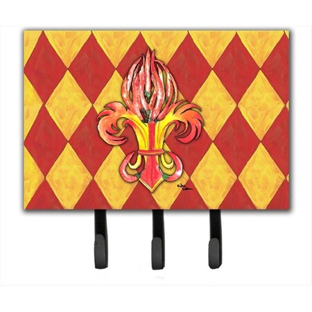 Carolines Treasures 6 x 9 in. Peppers Fleur De Lis Leash or Key Holder 8499TH68
